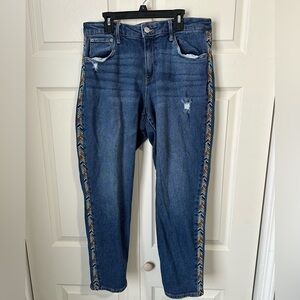 Knox Rose - size 10 - Women’s Blue Jeans with Colorful Side Trim